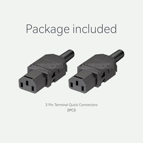 2Pack 3 Pin Terminal Quick Connectors, 10A 250V IEC320 C13 Female Inline Power Plug Adapter Socket Connector - style: C13 Female