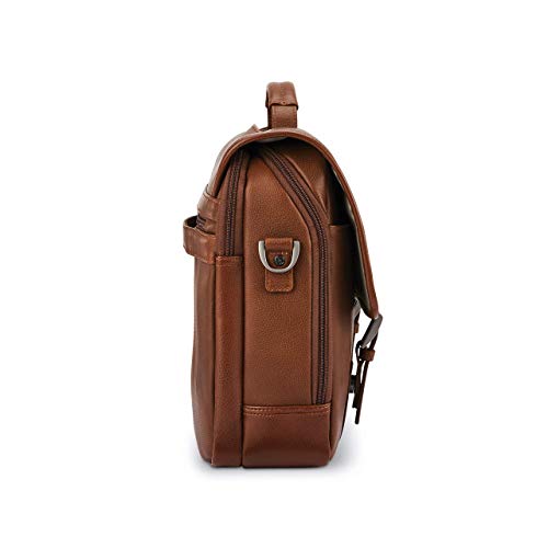 Samsonite Classic Leather Flapover - color: Cognac