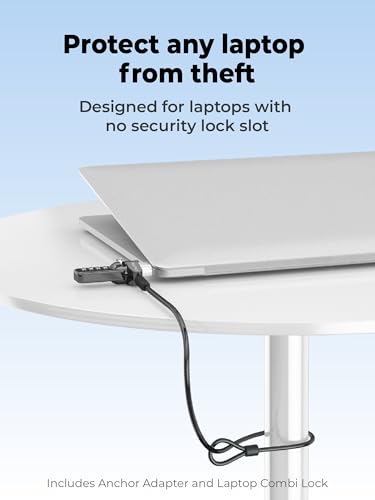 Universal Laptop Security Lock | Compatible with All Laptops inc MacBook | 1.7m Anti-Theft Cable | 4 Digit Combination Lock | Cut Resistant Steel Cable
