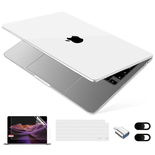 MecBevia Compatible with MacBook Air 13.6 inch Case, M4 A3240/ M3 A3113/ M2 A2681 (Released 2025 2024 2022), Ultra Thin Flexible Armor Plastic Hard Shell Protective, Crystal Clear - color: Crystal Clear