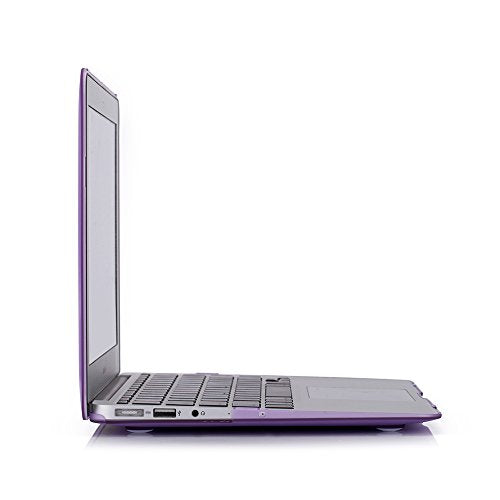 RUBAN Case Compatible with MacBook Air 13 Inch (Models: A1369 & A1466, Older Version 2010-2017 Release), Slim Snap On Hard Shell Protective Cover and Keyboard Cover, Purple - color: Purple
