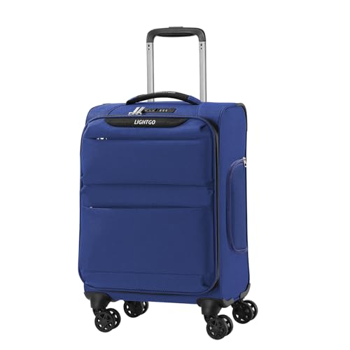 LIGHTGO 20 Inch Carry On Luggage, Ultra Light Softside Suitcase with Spinner Wheels, 20x14x8 Inches Including Wheels for Airline Approved, TSA Lock, Water Resistant Luggage for Women Men, Navy Blue - color: Navy blue, size: 20in