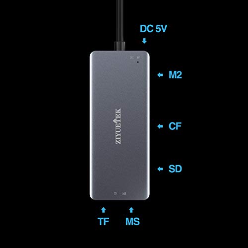 CF Card Reader,USB 3.0 to Compact Flash Memory Card Reader Adapter 5Gbps Read 5 Cards Simultaneously for SDXC, SDHC, SD, Micro SDXC, Micro SD, Micro SDHC, M2, MS, CF and UHS-I Card (Grey) - size: USB-3.0
