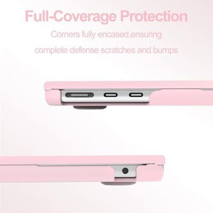 G JGOO Compatible with MacBook Air 15 inch Case 2026 2025 2024 2023 M5 A3448 M4 A3241 M3 A3114 M2 A2941, Plastic Hard Shell for 15 inch MacBook Air Case+Keyboard Cover+Screen Protector, Baby Pink - color: Baby Pink