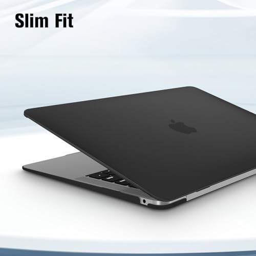 Fintie Case for MacBook Air 13 Inch A2337/A2179/A1932, Frost Black | Air 13.3'', 2018-2022, M1, Snap-On Shell Cover, Full Port Access, Easy On/Off, Lightweight - color: Frost Black