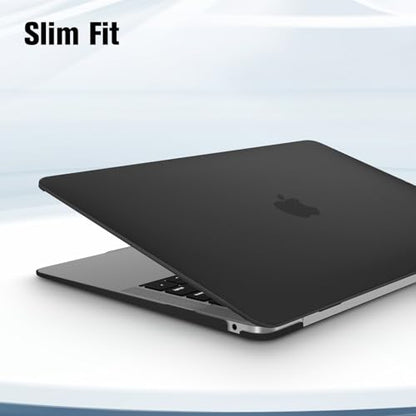 Fintie Case for MacBook Air 13 Inch A2337/A2179/A1932, Frost Black | Air 13.3'', 2018-2022, M1, Snap-On Shell Cover, Full Port Access, Easy On/Off, Lightweight - color: Frost Black