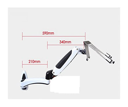 8KG GM112W-LP1 Full Motion Aluminum Gas Spring Dual Arm Laptop Wall Mounted Bracket Stand Grommet Hole Clamp Notebook Tray(DL-GM112W-LP20) - color: Dl-gm112w-lp20