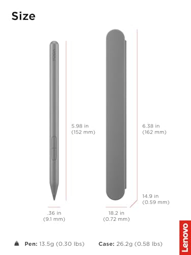 Lenovo Yoga Pen 2 with Magnetic Pen Case, AES 3.0 Stylus with 8192 Pressure Levels, USB C Rechargeable, Tilt Detection, Multi Protocol Support for Lenovo Yoga 2 in 1 PCs, Luna Grey - color: Luna Grey