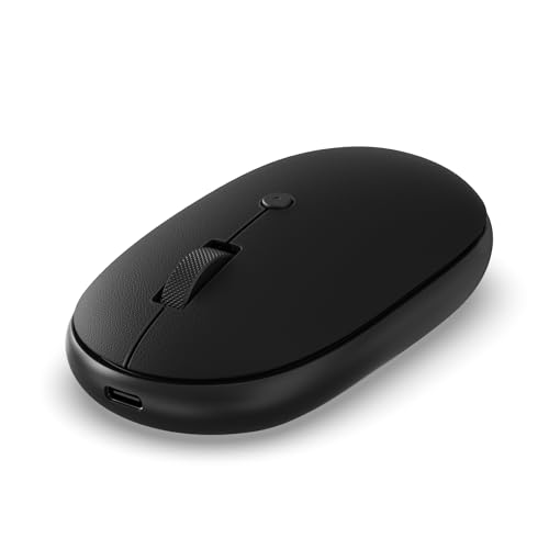 Satechi OntheGo Bluetooth Mouse with USB C Rechargeable Battery, Connect up 3 Devices, Compact and Portable Wireless Mouse for Laptop, Computer, Tablet – Black - color: Black