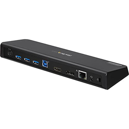 StarTech USB-A Dual Monitor Dock, HDMI & 4K DP, 4x USB-A, Ethernet, TAA | DisplayLink for Windows, macOS, ChromeOS; single DP 4K 30Hz or HDMI 2560x1440, always-on charging, headset, Kensington slot - size: Dual Monitor, style: DP 4K | HDMI | 4 x USB 3.0