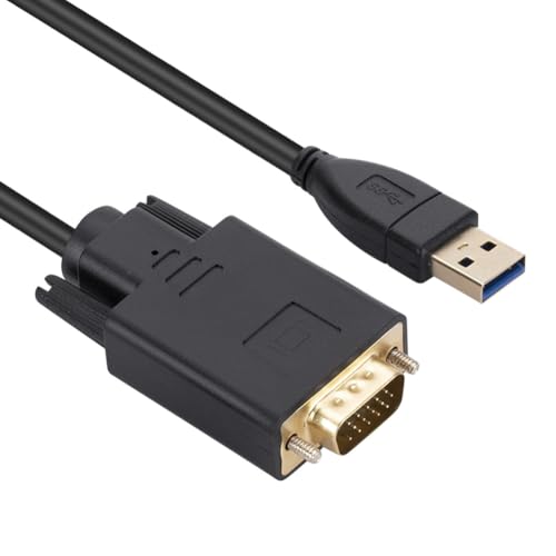 1.8m USB 3.0 to VGA Male Cable Converter Adapter 1080P USB3.0 Male to VGA Male for Laptop UHD External Video Projector