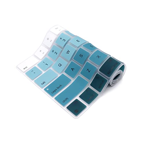 Se7enline Compatible with MacBook Keyboard Cover Skin for Mac Neo & Air 13/15 & Pro 14/16 inch (M5 M4 M3 M2 M1 A18 Pro) 2026/2025/2024/2023/2022/2021 Silicone Waterproof Dustproof Durable,Ombre Green - color: Ombre Green