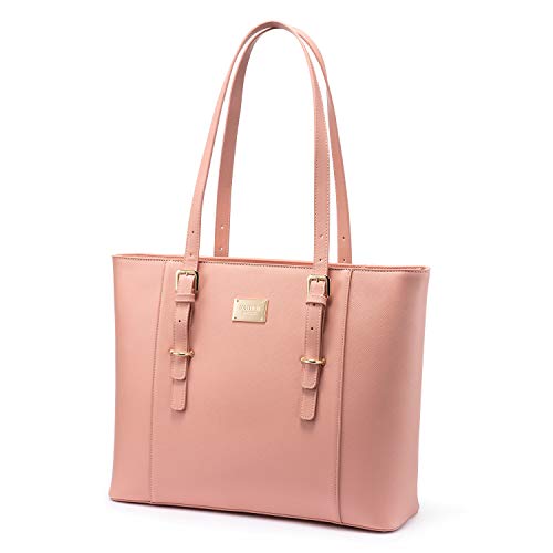 Professional Laptop Purse Tote Bag with Padded Compartment Fits Up to 15.6 Inch Computer, N°1-Pink - color: Pink