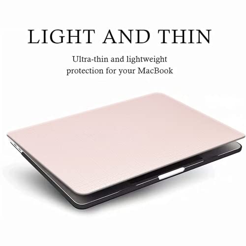 Funut for Crocodile MacBook Air 15 Inch Case M5 M4 M3 M2 2026 2025-2023 A3448 A3241 A3114 A2941, Elegant Luxury Crocodile Leather Plastic Hard Shell Case & Keyboard Cover, Pink - color: 01Pink
