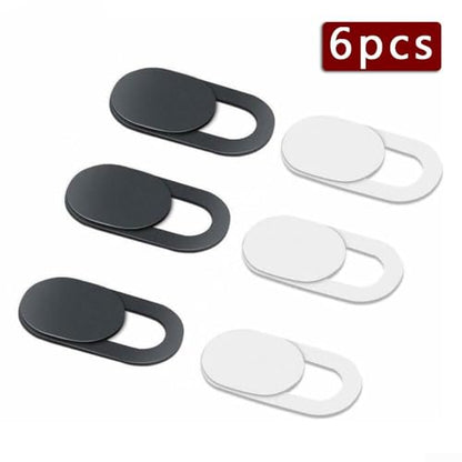 6 Pack Webcam Cover Slider, Ultra-Thin 0.7mm Privacy Protector for Laptop PC Phone Tablet Camera, Plastic Sliding Blocker Security Shield, Black 18x9mm