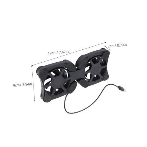 Hemobllo Portable Foldable Laptop Cooling Pad USB Fans Compact Notebook Cooler for Efficient Heat Dissipation Energy Saving Design - Black