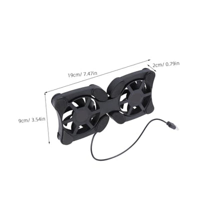Hemobllo Portable Foldable Laptop Cooling Pad USB Fans Compact Notebook Cooler for Efficient Heat Dissipation Energy Saving Design - Black