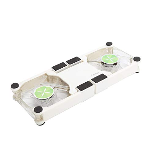 USB Cooling Pad, Laptop Cooling Stand with Fans and LED Blue Light, Simple Design, Safe Power Supply, Wide Application, Anti Skid Mount, Foldable Cooler (White) - color: White