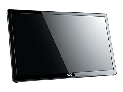 AOC e1659Fwu 15.6-Inch Ultra Slim 1366x768 Res 200 cd/m2 Brightness USB 3.0-Powered Portable LED Monitor w/ Case Black