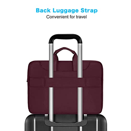MOSISO 360 Protective Laptop Bag 13.3 inch, 13-14 inch Computer Bag | Compatible with MacBook Air 13 inch/Pro 13 /Pro 14, HP,Dell,Notebook, Laptop Carrying Case with Strap&Handle, Wine Red - color: Wine Red, size: 13.3 inch