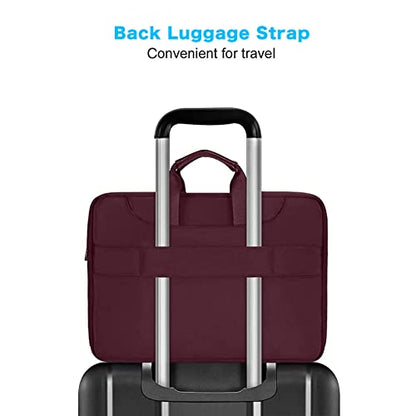 MOSISO 360 Protective Laptop Bag 13.3 inch, 13-14 inch Computer Bag | Compatible with MacBook Air 13 inch/Pro 13 /Pro 14, HP,Dell,Notebook, Laptop Carrying Case with Strap&Handle, Wine Red - color: Wine Red, size: 13.3 inch