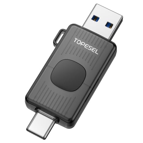 TOPESEL 128GB USB C Flash Drive up to 110MB/s USB 3.2 Gen 1 Thumb Drive Push-Pull USB Stick Portable Memory Stick for iPhone 15/16/17 Android Smartphone Tablet Laptop Car Audio Smart TV - color: Black, size: 128GBX1