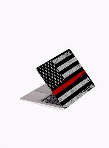 Laptop Skin Sticker Cover Decal-American Flag-Universal Size - Fits All laptops up to a 16” Diagonal Size | Easy to Apply, Remove and Change Styles (Red Line Flag, 14.5 x 10 Inch) - size: 14.5 x 10 Inch, style: Red Line Flag