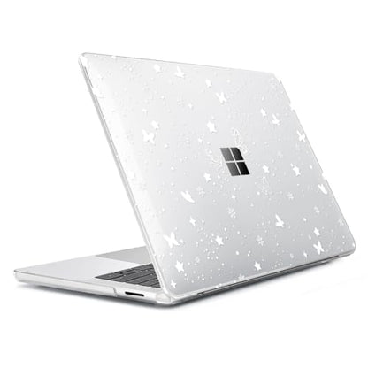 Case Compatible with 13.8" Microsoft Surface Laptop 7 Windows 11 PC 2024 Release Model 2036, Lightweight Plastic Hard Shell Case + Keyboard Cover + Screen Protector + Webcam Cover, Butterfly - color: Butterfly