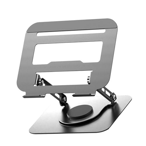 Laptop Bracket Tablet Multifunctional Desktop Lazy 360 Degree Rotation Foldable Stand Ergonomic Adjustable Notebook Holder - color: Gray