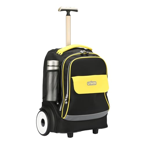 Rolling Laptop Bag for 15.6 Inch Laptop,Roller Bag,Backpack with Wheels, 20 Inch Wheeled Computer Bag，Black/Yellow - color: T5- Black/Yellow