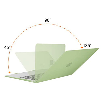 MOSISO Compatible with MacBook Air 13 inch Case M1 2021 2020 2019 2018 | A2337 A2179 A1932, Protective Hard Shell&Keyboard Cover&Screen Film&Pouch for MacBook Air 13.3 inch Case, Chartreuse - color: Chartreuse