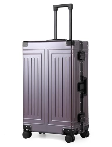 All Aluminum Magnesium Carry On Luggage，Cut from Whole Aluminum Sheet，22x14x9 Airline Approved ，（3rd Generation，Premium Magnesium Metal zipperless suitcase ） (grey, 28inch) - color: grey, size: 28 inch