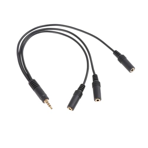 OSALADI Audio Splitter Cable for Headset Microphone Compact Stereo Adapter for Mobile Devices and Laptops Connectors for Enhanced Sound Quality
