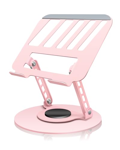 360° Rotating Adjustable Laptop Stand Perfect for Work, Painting,Office,Travel,Home,Fits MacBook & Laptops up to 13-15",Dual Rotary Shaft,Folding Design-Pink - color: Pink, size: 9.06 IN
