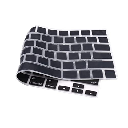 Se7enline Compatible with MacBook Keyboard Cover Skin for Mac Neo & Air 13/15 & Pro 14/16 inch (M5 M4 M3 M2 M1 A18 Pro) 2026/2025/2024/2023/2022/2021 Silicone Waterproof Dustproof Durable,Black - color: Black