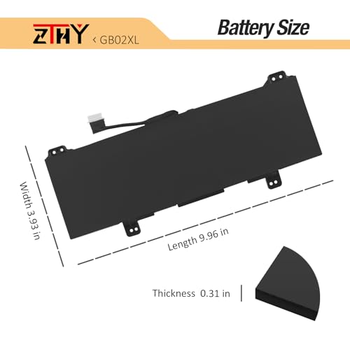GB02XL GM02XL Laptop Battery Replacement for HP Chromebook X360 11 G1 G2 | G3 G6 G7 G8 EE, 11A G6 G8 EE, 14 G5 14-DB 14-DB0051CL Series HSTNN-DB7X L42550-1C1 L42550-541 L42583-002 L42550-241 47.3Wh - size: 9.96*3.93*0.31 inch GB02XL