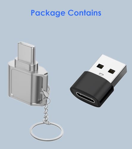Micro SD Card Reader, USB C SD Card Reader, Type C TF Memory Card Reader with USB C to USB Adapter and Keychain, Compatible with iPhone 17/16/15, iPad, Samsung Galaxy, MacBook, Laptops and Tablets