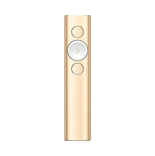 Logitech Spotlight Presentation Remote Universal Wireless - Gold | Universal connection, laser pointer, advanced digital highlighting, Bluetooth, 30 m range, quick charging - color: Gold