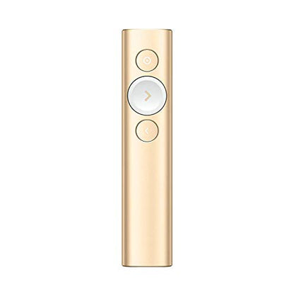 Logitech Spotlight Presentation Remote Universal Wireless - Gold | Universal connection, laser pointer, advanced digital highlighting, Bluetooth, 30 m range, quick charging - color: Gold