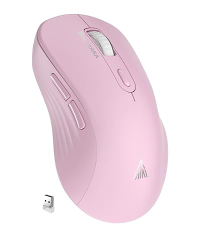 SOLAKAKA SM66 Pink Silent Dual Mode 2.4GHz Wireless Mouse, Adjustable 4200 DPI,Rechargeable Wireless Computer Mouse for PC Mac Laptop, Desktop - color: pink