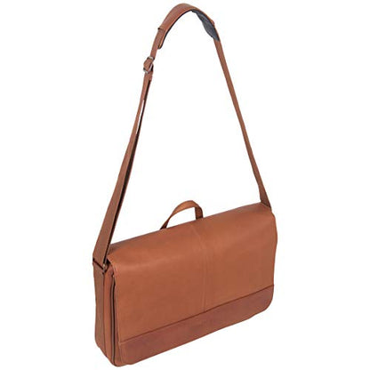 Kenneth Cole REACTION Out Of The Bag Manhattan Colombian Leather RFID 15.6" Laptop Briefcase - color: Cognac