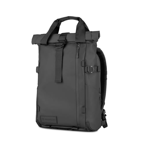 WANDRD PRVKE Rolltop 31L V4 Camera Backpack – Expandable Weatherproof Travel Bag with Laptop Sleeve and Clamshell Opening - color: Black, size: 31L (Bag Only), style: Rolltop