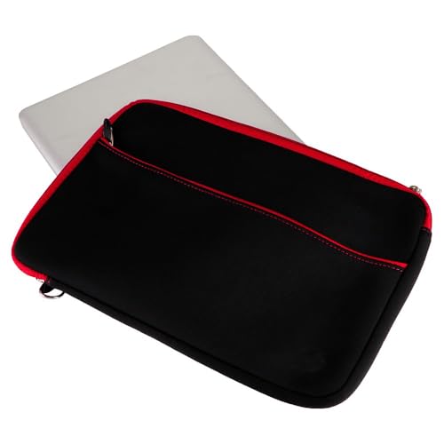 Travel Neoprene 13" Laptop Sleeve with Water Resistant Protection, Front Pocket - Compatible with SurfaceBook (Red) - color: Black/Red