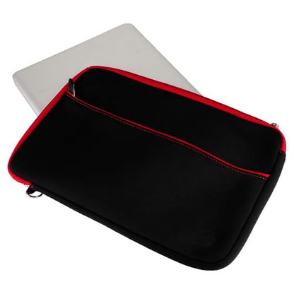 Travel Neoprene 13" Laptop Sleeve with Water Resistant Protection, Front Pocket - Compatible with SurfaceBook (Red) - color: Black/Red