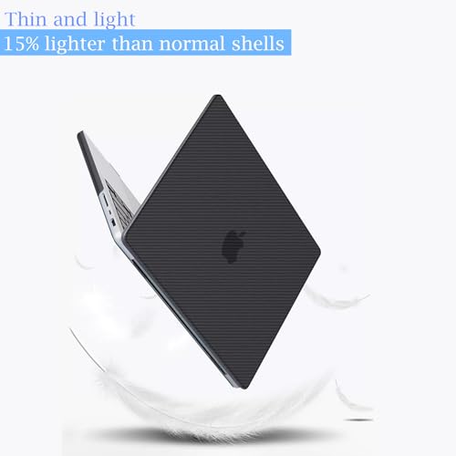 Se7enline Compatible with MacBook Air 13 Inch Case A1932/M1 A2337/A2179 Case Cover 2018/2019/2020/2021/2022/2023/2024 for Mac Air 13-Inch Retina Display Touch ID &Keyboard Cover,Carbon Fiber Black | Carbon Fiber Texture Hard Shell Laptop Case with Keyboar