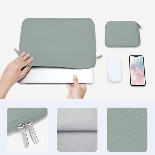 MOSISO Laptop Case 13 inch, 13 inch Laptop Sleeve with Small Case | Compatible with MacBook Neo / Air M5 M4 M3 M2 M1 2026-2018 / Pro M2 M1 2026-2016, Neoprene Computer Sleeve Bag, Antique Green - color: Antique Green, size: 13 inch