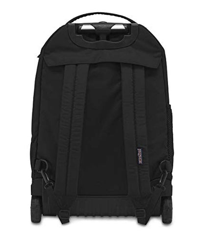 JanSport Driver 8 Rolling Backpack - Wheeled Travel Bag with 15-Inch Laptop Sleeve, One Size, Black - color: Black