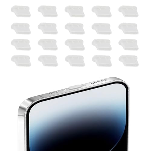 20x USB C Dust Plugs White Anti Dust Covers Silicone Type C Charging Port Protection Cap Compatible with iPhone 16 15 Plus Pro Max/Samsung S24-S20/MacBook/iPad/Pixel Wireless Charger Friendly - color: White