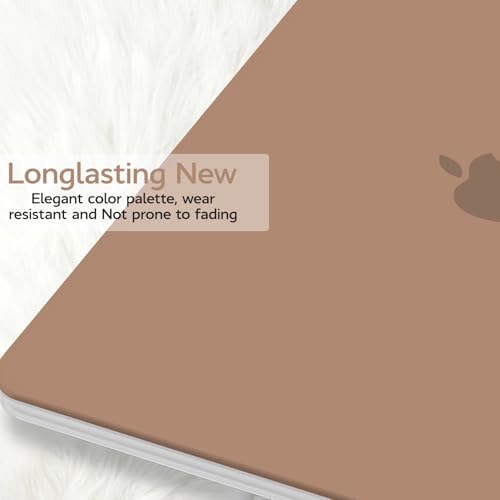Anban Compatible with MacBook Air 13 inch Case M1 2021 2020 2019 2018 A2337 A2179 A1932 Touch ID, Matte Plastic Hard Shell+2 Keyboard Cover+Screen Protector for MacBook Air 13.3 inch Case, Brown - color: Brown