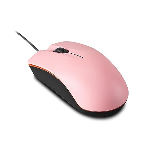 Guiheng Wired mini Mouse, USB Wired Computer Mice for Right or Left Hand, Ergonomic Computer Mouse with Durable Clicks for PC, Computer, Laptop, Desktop, Chromebook, Notebook, Mac (Pink) - color: pink